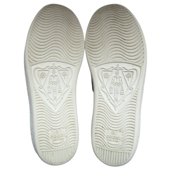 GUCCI ACE LOW TOP EMBROIDERED BEE ~ LOGO EMBOSSED LEATHER SNEAKERS US 6 - Picture 8 of 12